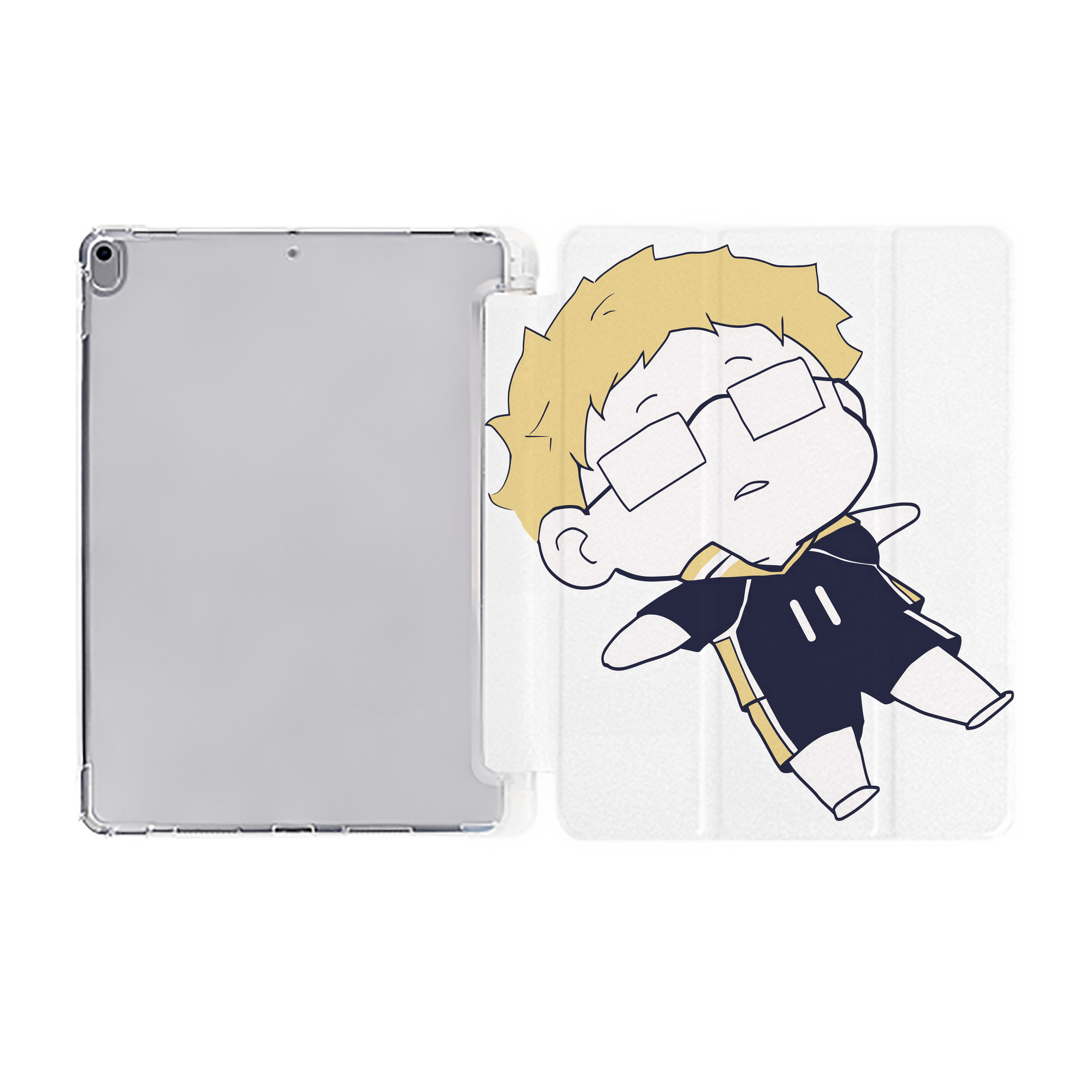（画像用） ハイキュー!! Haikyu!! IPad ケース ペン収納付き 三つ折りスタンド PUレザー×シリコン 対応機種9.5/10.5/10.9インチ